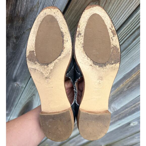 Anthropologie All Black Cutout Oxfords Black Denim Shoes Size 40.5 EU - Picture 5 of 9